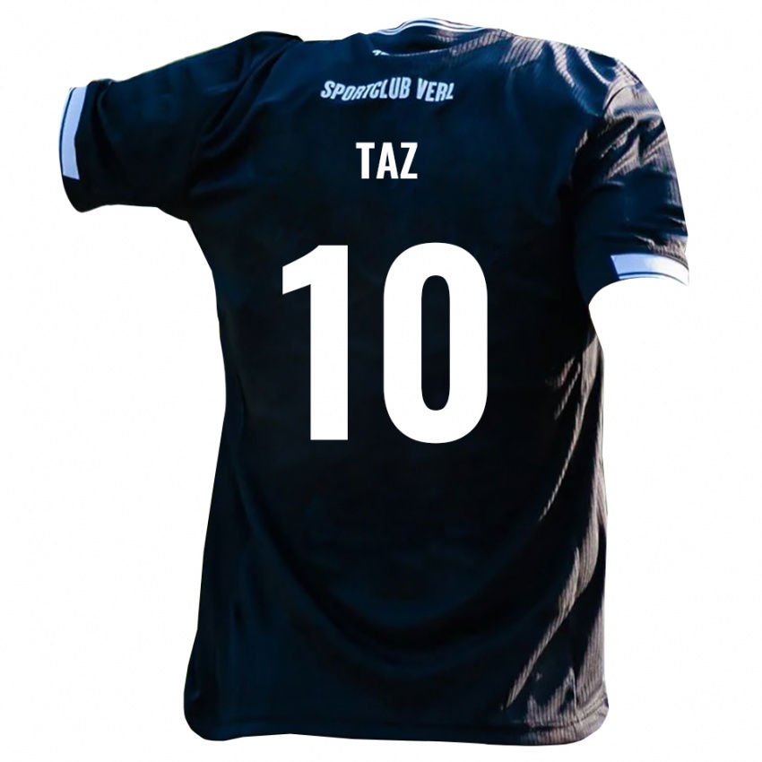 גברים Berkan Taz #10 שחור לבן הרחק ג'רזי 2025/26 חולצה קצרה