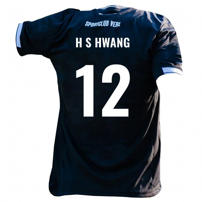 גברים Seung-Ho Hwang #12 שחור לבן הרחק ג'רזי 2025/26 חולצה קצרה