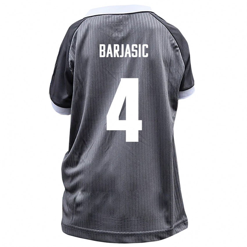 גברים Nikola Barjasic #4 אפור לבן הרחק ג'רזי 2025/26 חולצה קצרה