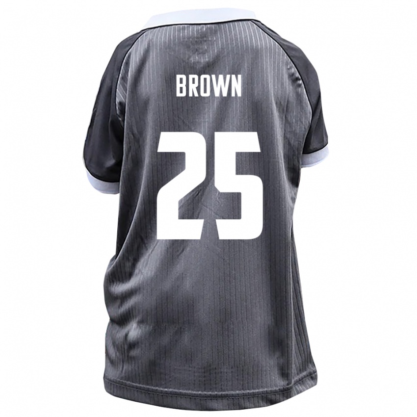 גברים Evan Brown #25 אפור לבן הרחק ג'רזי 2025/26 חולצה קצרה