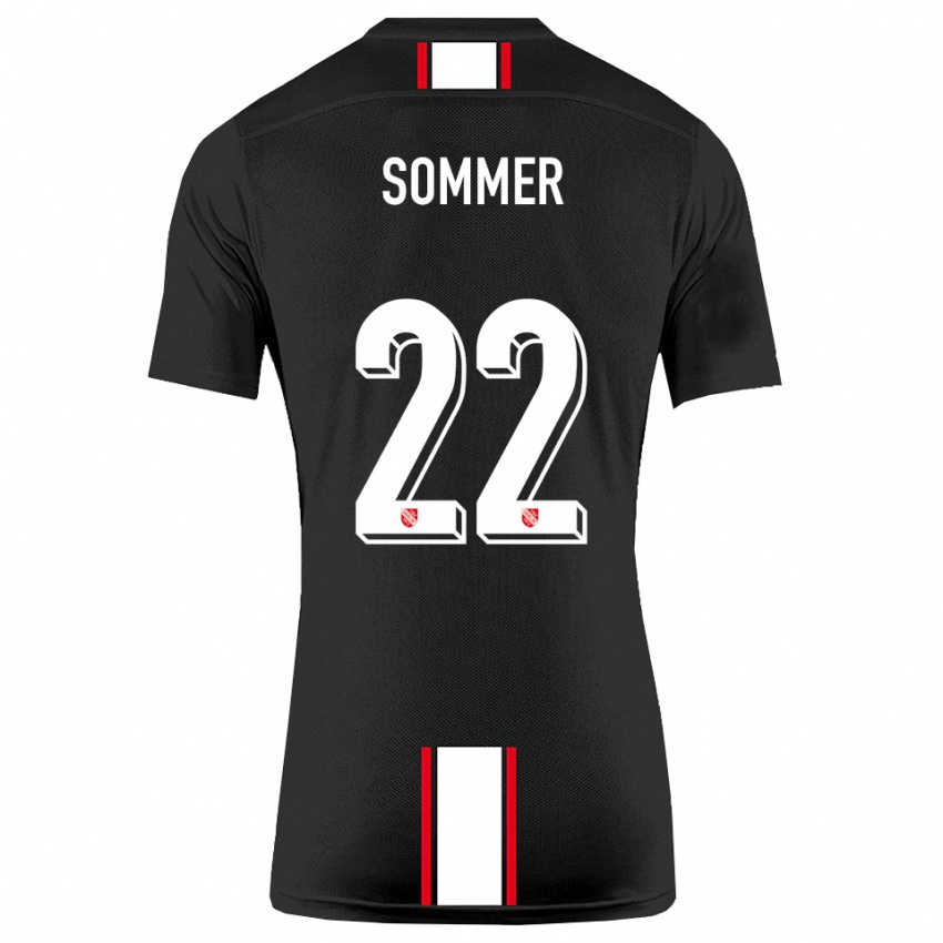 גברים Leon Sommer #22 שחור לבן הרחק ג'רזי 2025/26 חולצה קצרה