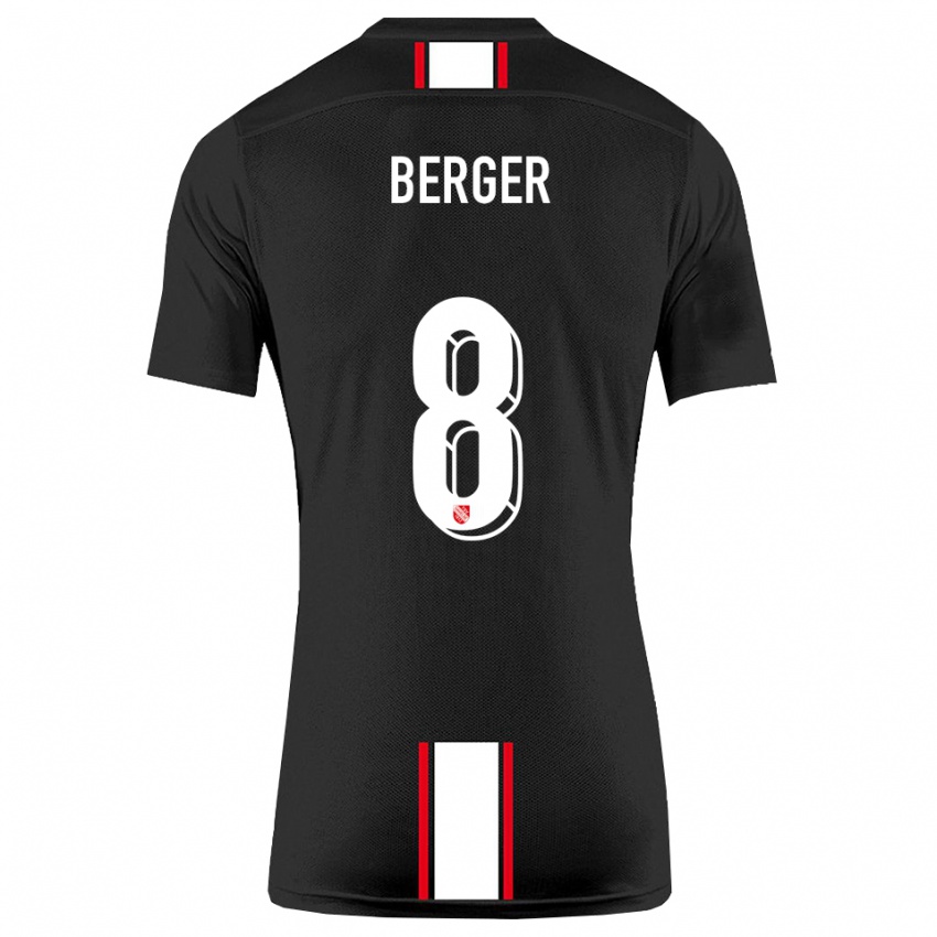 גברים Johann Berger #8 שחור לבן הרחק ג'רזי 2025/26 חולצה קצרה