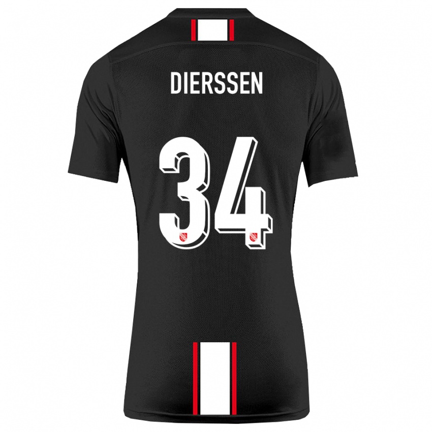 גברים טים דירסן #34 שחור לבן הרחק ג'רזי 2025/26 חולצה קצרה
