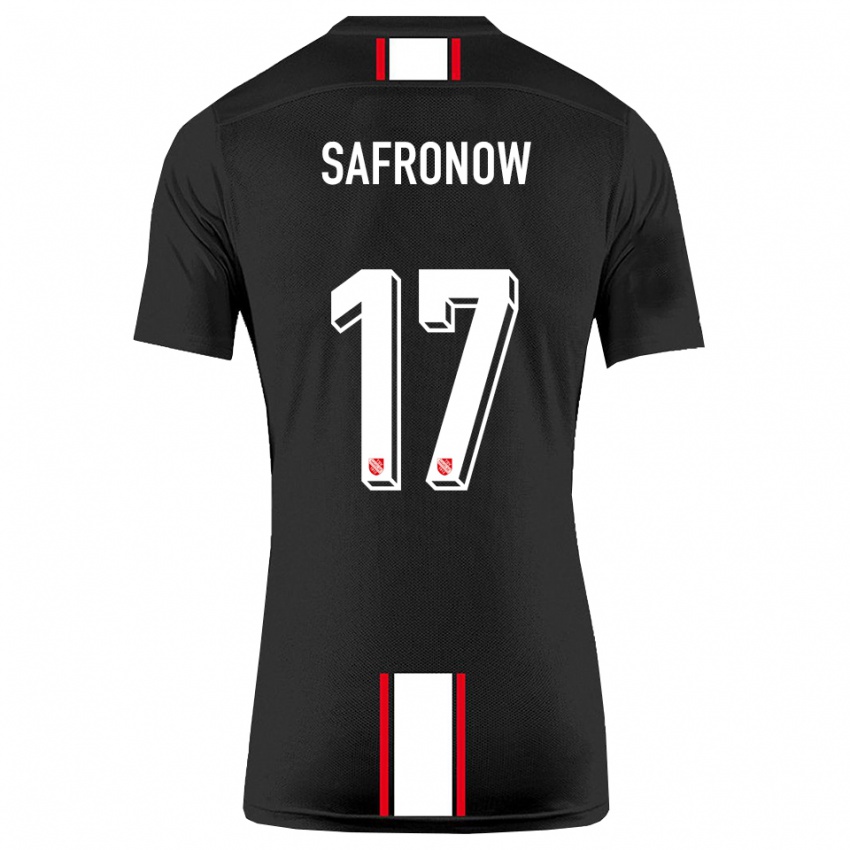 גברים Maxim Safronow #17 שחור לבן הרחק ג'רזי 2025/26 חולצה קצרה