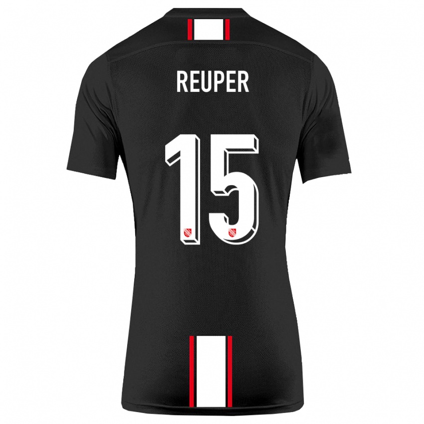 גברים Tim Reuper #15 שחור לבן הרחק ג'רזי 2025/26 חולצה קצרה