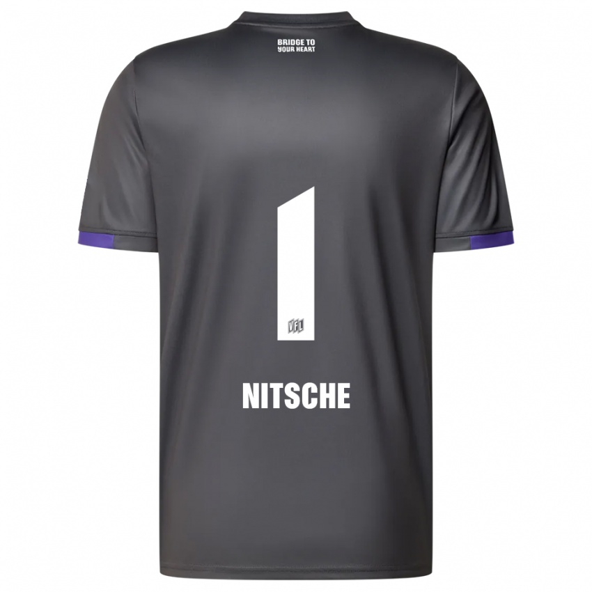 גברים Till Nitsche #1 אפור סגול הרחק ג'רזי 2025/26 חולצה קצרה