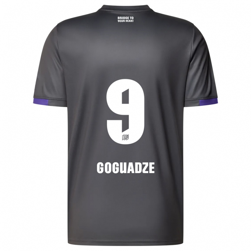 גברים Nikky Goguadze #9 אפור סגול הרחק ג'רזי 2025/26 חולצה קצרה