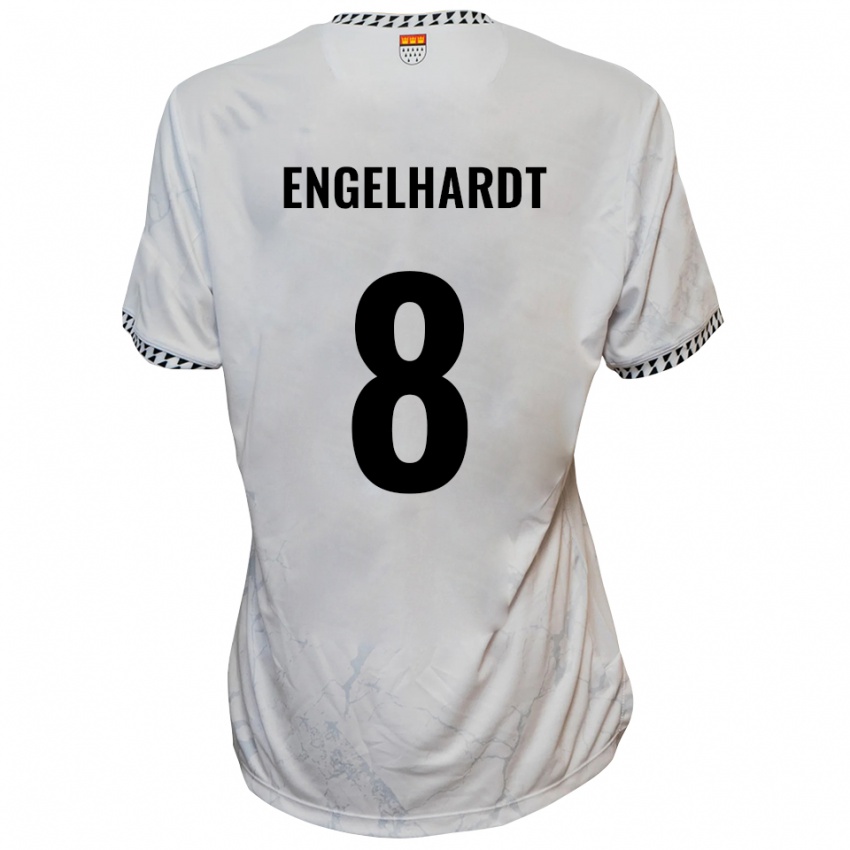 גברים Florian Engelhardt #8 לבן שחור הרחק ג'רזי 2025/26 חולצה קצרה