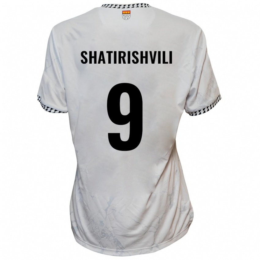 גברים Nika Shatirishvili #9 לבן שחור הרחק ג'רזי 2025/26 חולצה קצרה