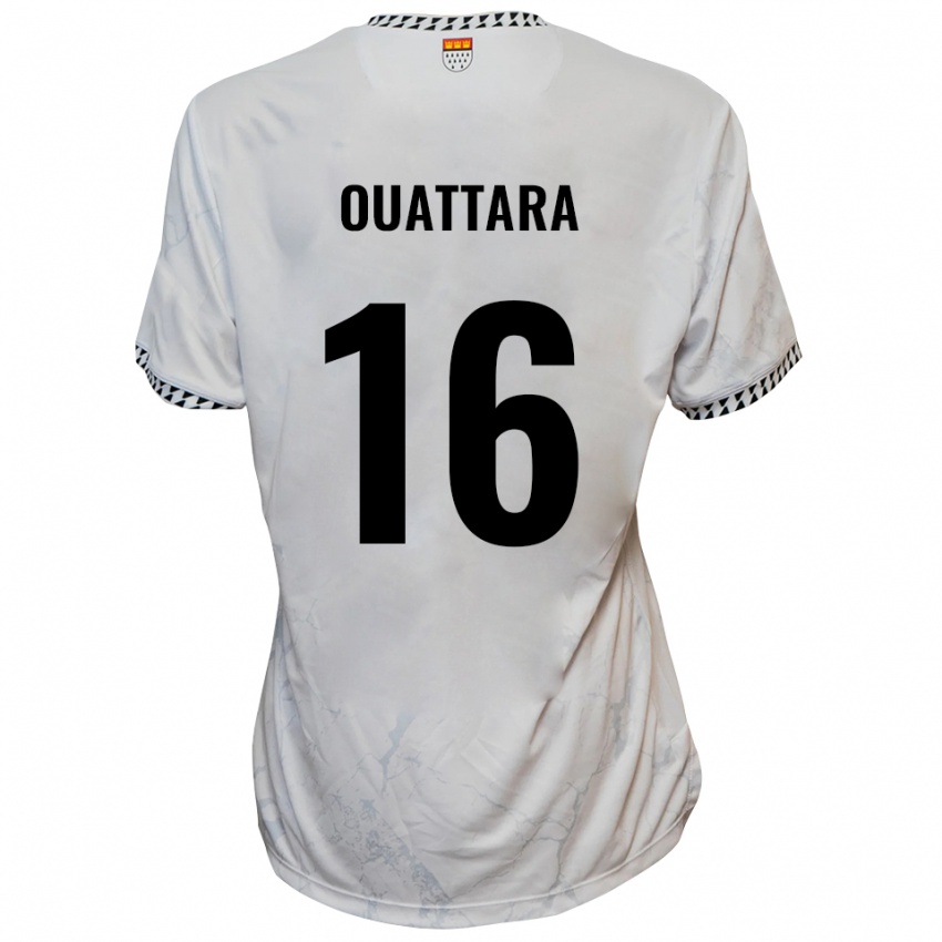 גברים Kiyali Ouattara #16 לבן שחור הרחק ג'רזי 2025/26 חולצה קצרה