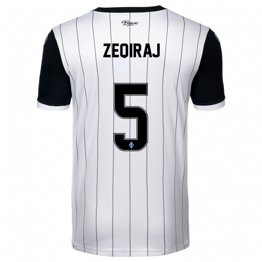 גברים Arlind Zeqiraj #5 לבן שחור הרחק ג'רזי 2025/26 חולצה קצרה