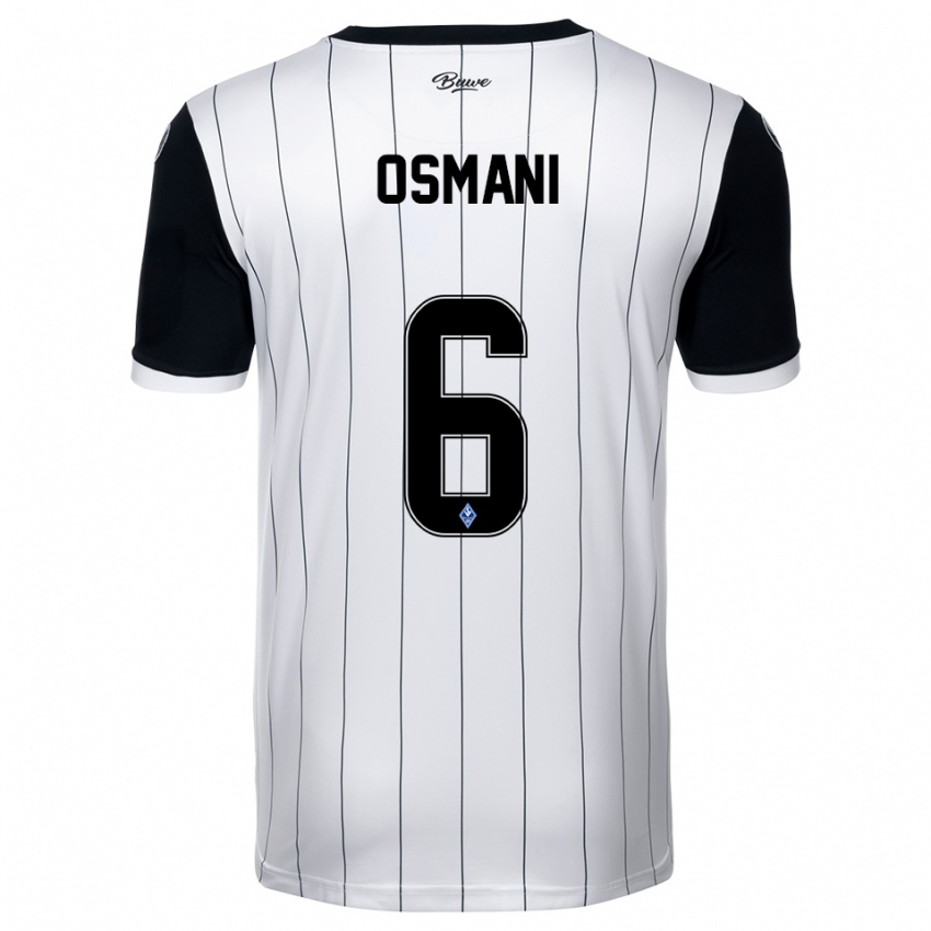 גברים Samir Osmani #6 לבן שחור הרחק ג'רזי 2025/26 חולצה קצרה