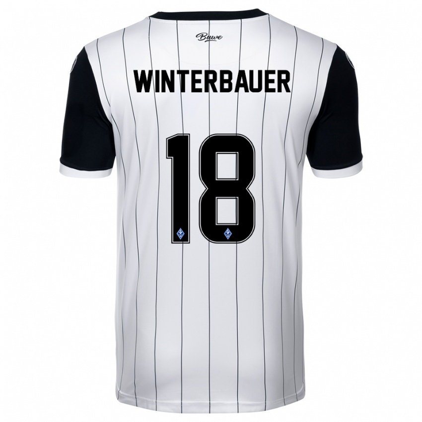 גברים יאן וינטרבאואר #18 לבן שחור הרחק ג'רזי 2025/26 חולצה קצרה