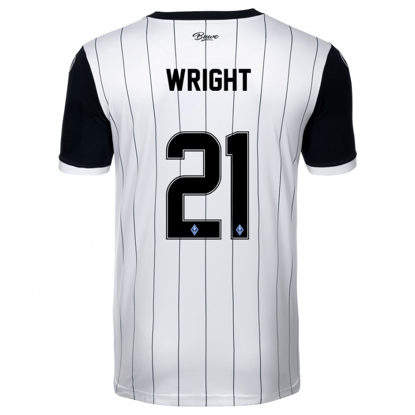 גברים Dean Wright #21 לבן שחור הרחק ג'רזי 2025/26 חולצה קצרה