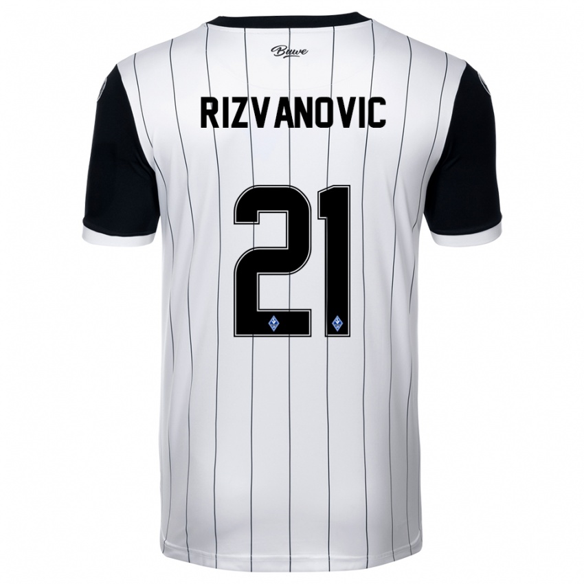 גברים Adnan Rizvanovic #21 לבן שחור הרחק ג'רזי 2025/26 חולצה קצרה