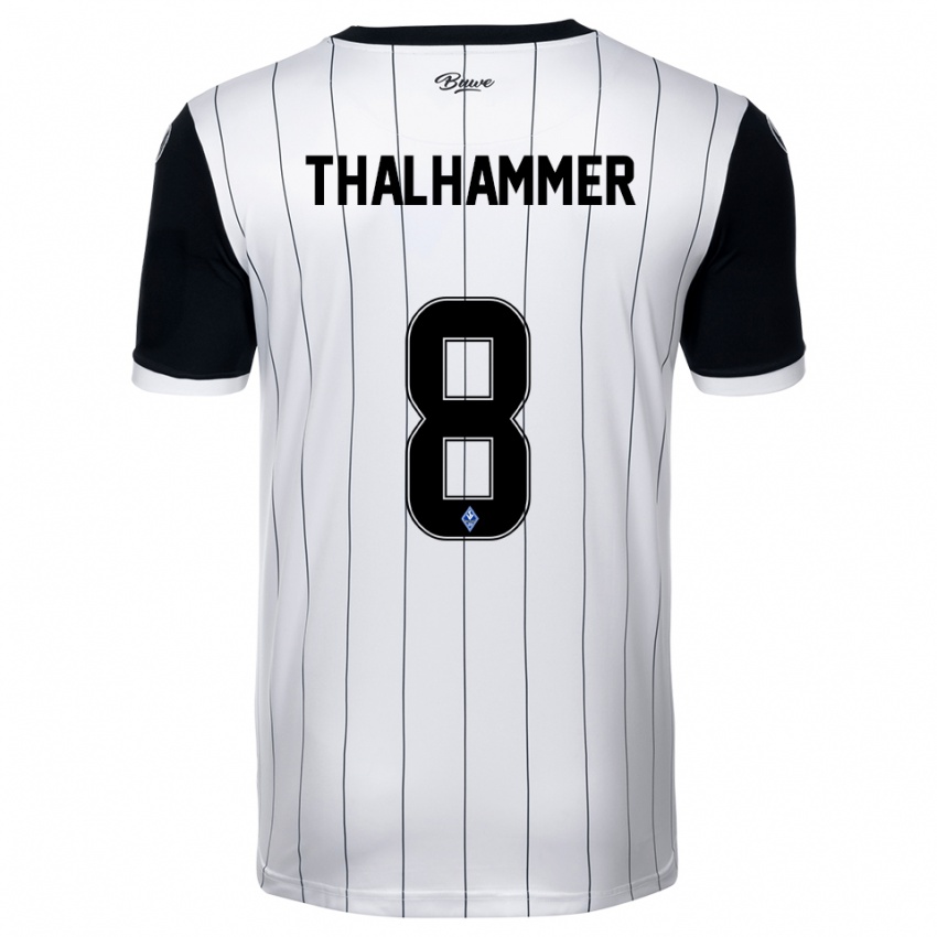 גברים מקסימיליאן תלהאמר #8 לבן שחור הרחק ג'רזי 2025/26 חולצה קצרה