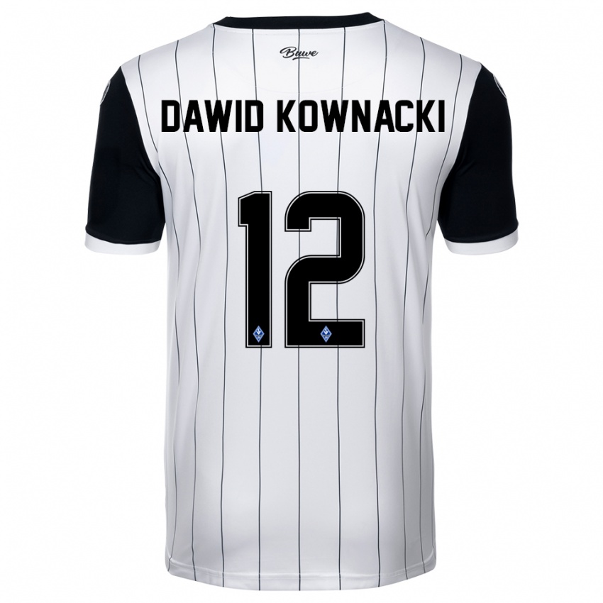 גברים Jakub Dawid Kownacki #12 לבן שחור הרחק ג'רזי 2025/26 חולצה קצרה