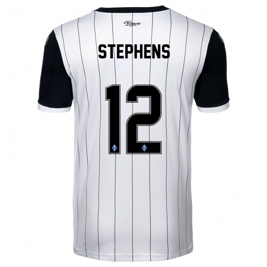 גברים Kaden Stephens #12 לבן שחור הרחק ג'רזי 2025/26 חולצה קצרה