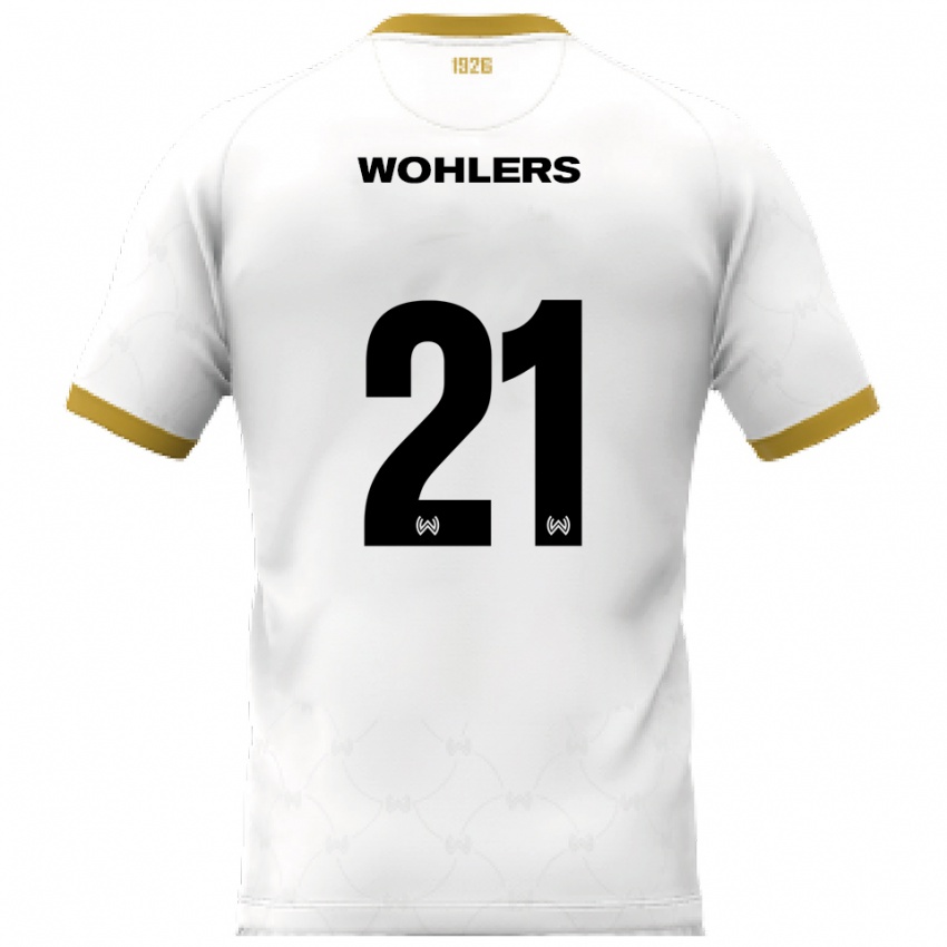 גברים אולה וולרס #21 לבן זהב הרחק ג'רזי 2025/26 חולצה קצרה