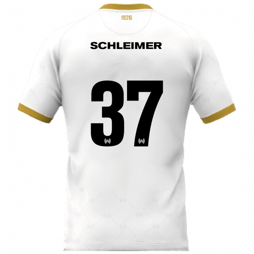 גברים לוקאס שליימר #37 לבן זהב הרחק ג'רזי 2025/26 חולצה קצרה