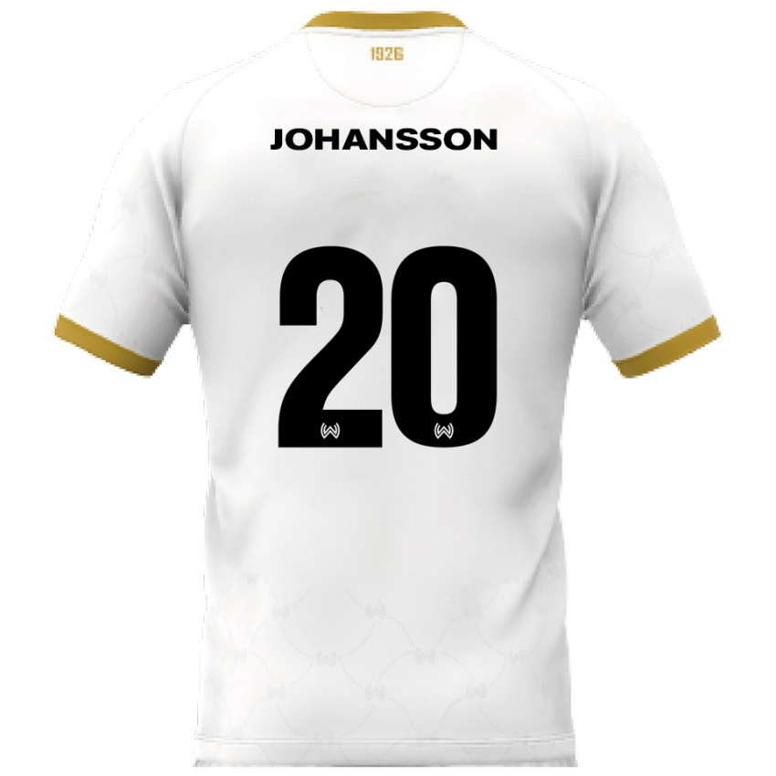 גברים ריאן יוהנסון #20 לבן זהב הרחק ג'רזי 2025/26 חולצה קצרה
