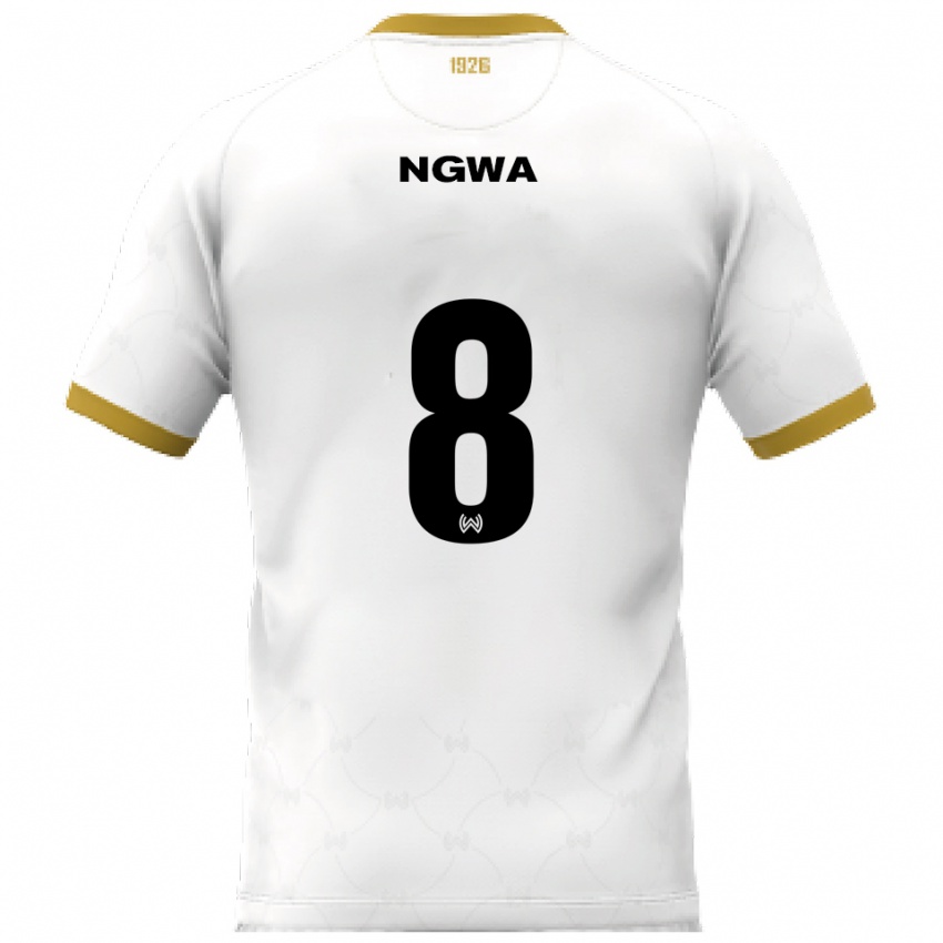 גברים Jermaine Ngwa #8 לבן זהב הרחק ג'רזי 2025/26 חולצה קצרה