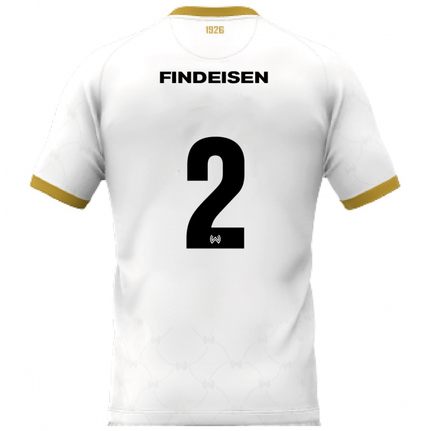 גברים אדווין פינדייסן #2 לבן זהב הרחק ג'רזי 2025/26 חולצה קצרה