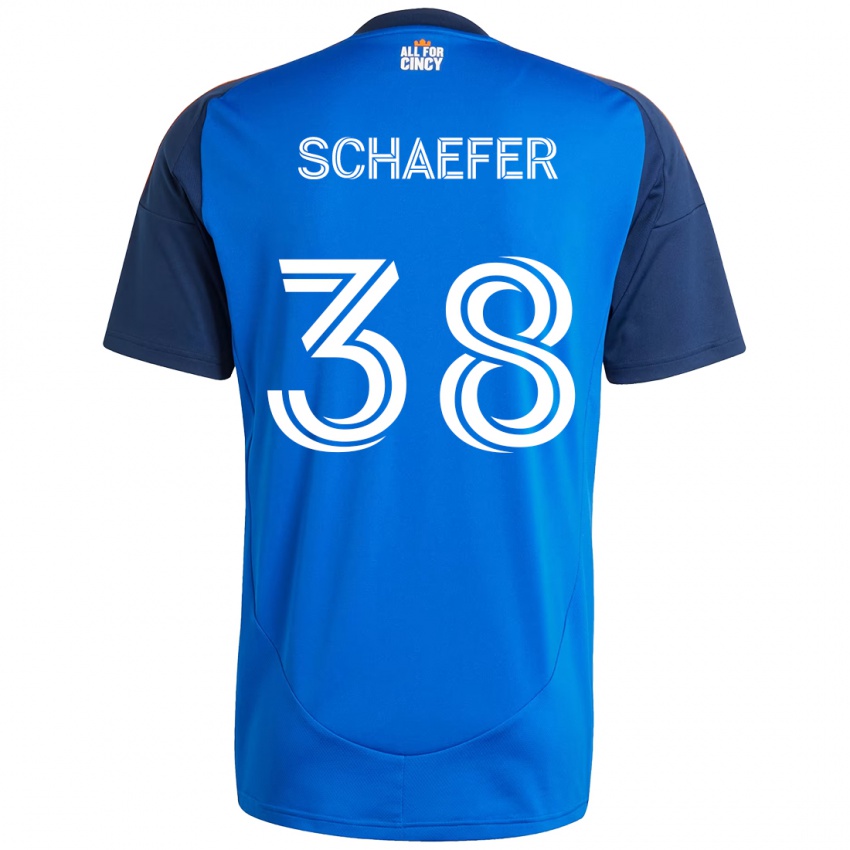 ילדים Brian Schaefer #38 לבן כחול כתום ג'רזי ביתית 2025/26 חולצה קצרה