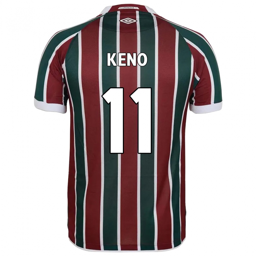 ילדים Keno #11 לבן ירוק חום-ערמוני ג'רזי ביתית 2025/26 חולצה קצרה