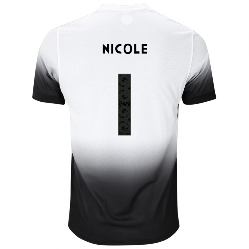 ילדים Nicole #1 שחור לבן ג'רזי ביתית 2025/26 חולצה קצרה