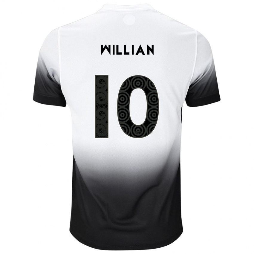 ילדים Willian #10 שחור לבן ג'רזי ביתית 2025/26 חולצה קצרה