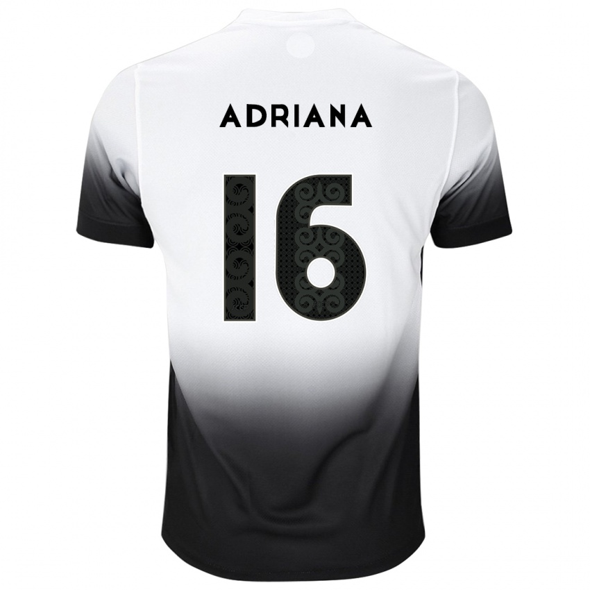 ילדים Adriana #16 שחור לבן ג'רזי ביתית 2025/26 חולצה קצרה
