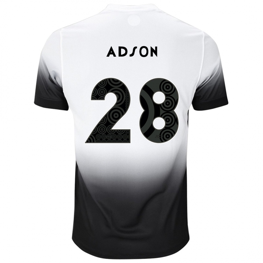 ילדים Adson #28 לבן שחור ג'רזי ביתית 2025/26 חולצה קצרה