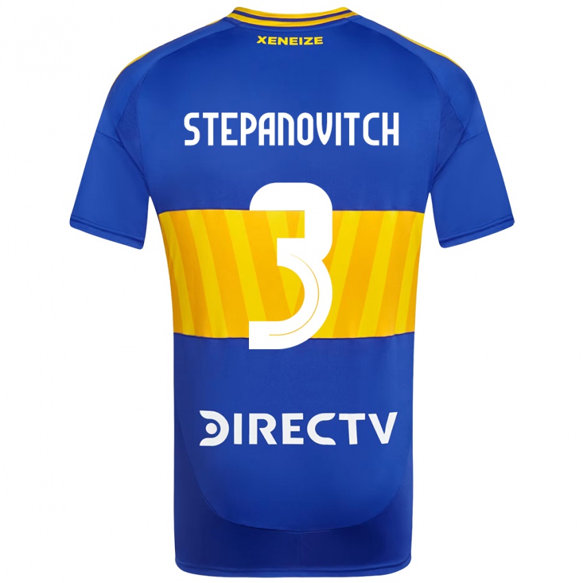 ילדים Nicolás Stepanovitch #3 לבן כחול ג'רזי ביתית 2025/26 חולצה קצרה