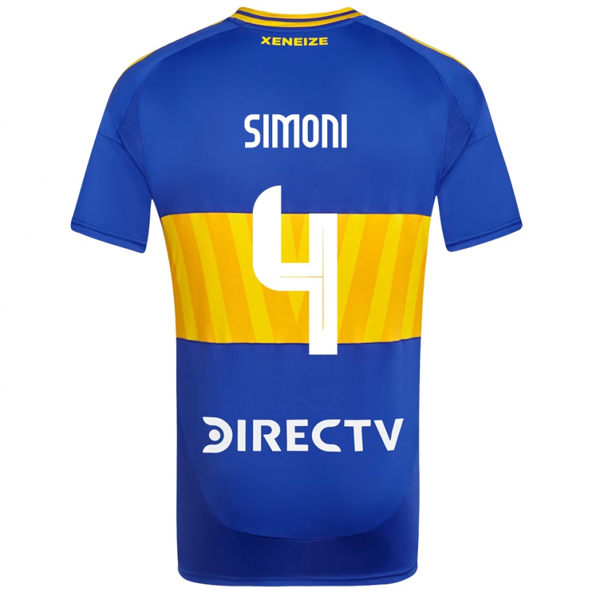 ילדים Tiago Simoni #4 לבן כחול ג'רזי ביתית 2025/26 חולצה קצרה