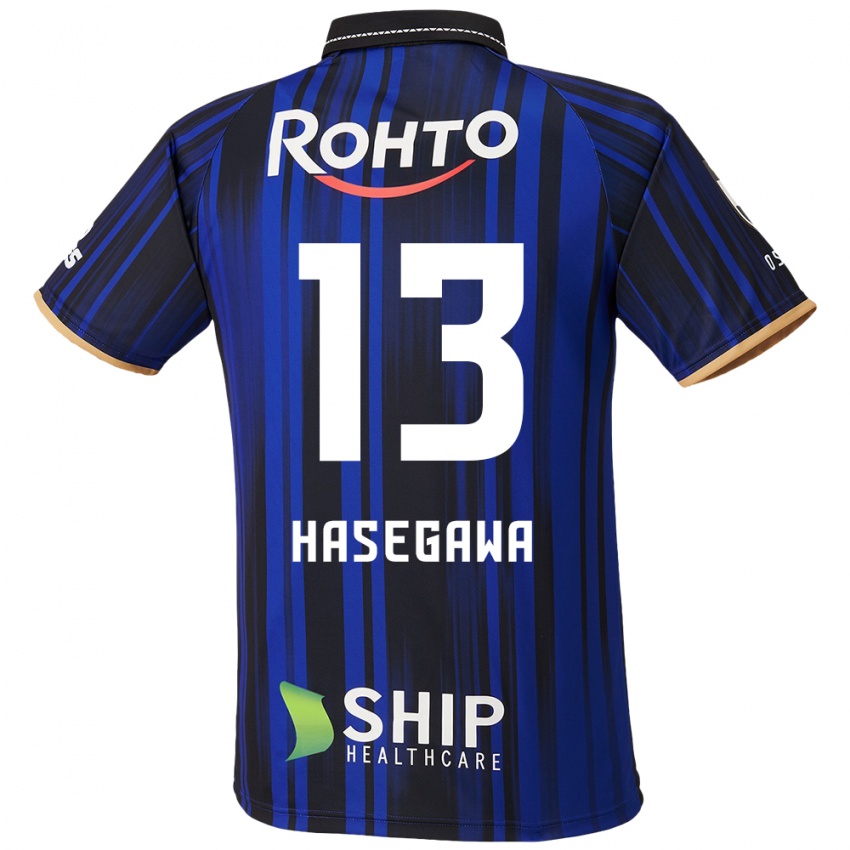 ילדים Kosei Hasegawa #13 כחול לבן שחור ג'רזי ביתית 2025/26 חולצה קצרה
