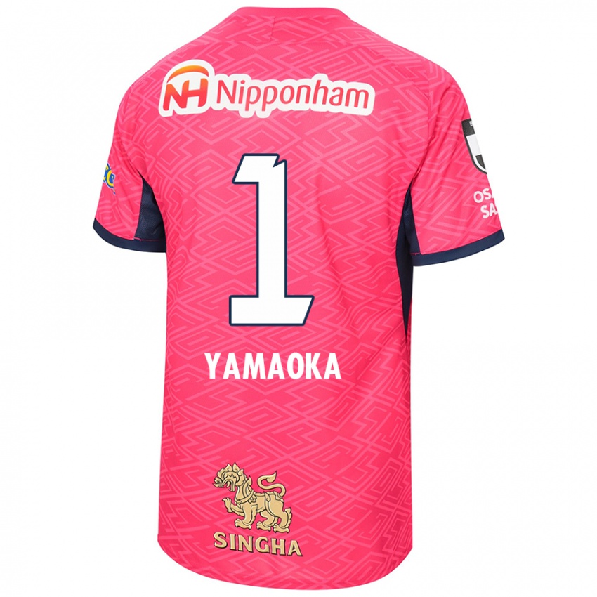 ילדים Kumpei Yamaoka #1 לבן ורוד סאקורה ג'רזי ביתית 2025/26 חולצה קצרה