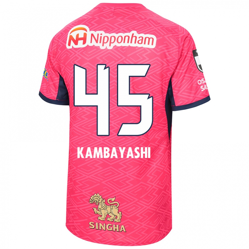 ילדים Go Kambayashi #45 לבן ורוד סאקורה ג'רזי ביתית 2025/26 חולצה קצרה