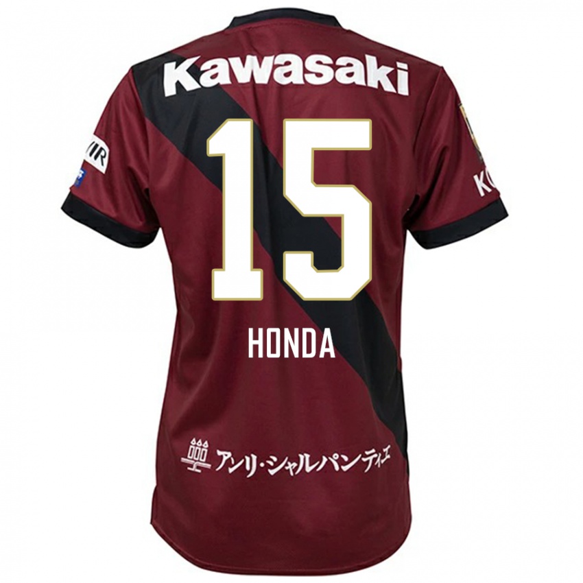ילדים Yuki Honda #15 לבן שחור ג'רזי ביתית 2025/26 חולצה קצרה
