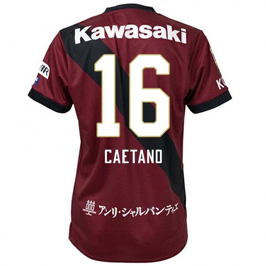 ילדים Caetano #16 לבן שחור ג'רזי ביתית 2025/26 חולצה קצרה