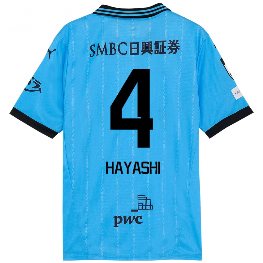 ילדים Shunsuke Hayashi #4 לבן תכלת שמיים ג'רזי ביתית 2025/26 חולצה קצרה