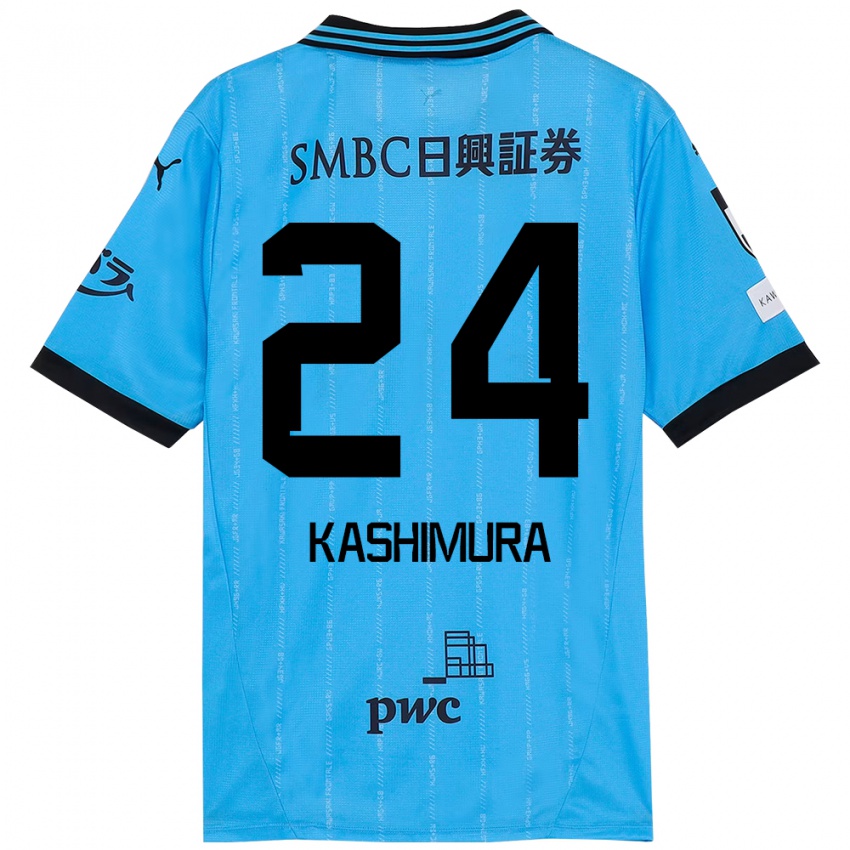ילדים Ryota Kashimura #24 לבן תכלת שמיים ג'רזי ביתית 2025/26 חולצה קצרה