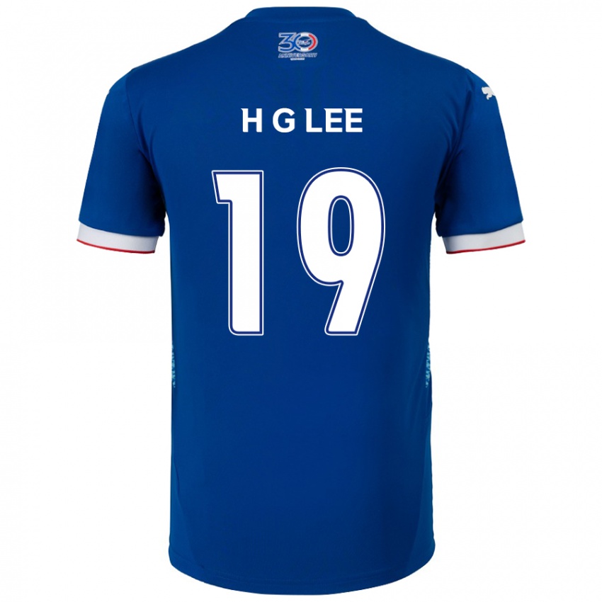 ילדים Geon-Hee Lee #19 לבן כחול מלכותי ג'רזי ביתית 2025/26 חולצה קצרה