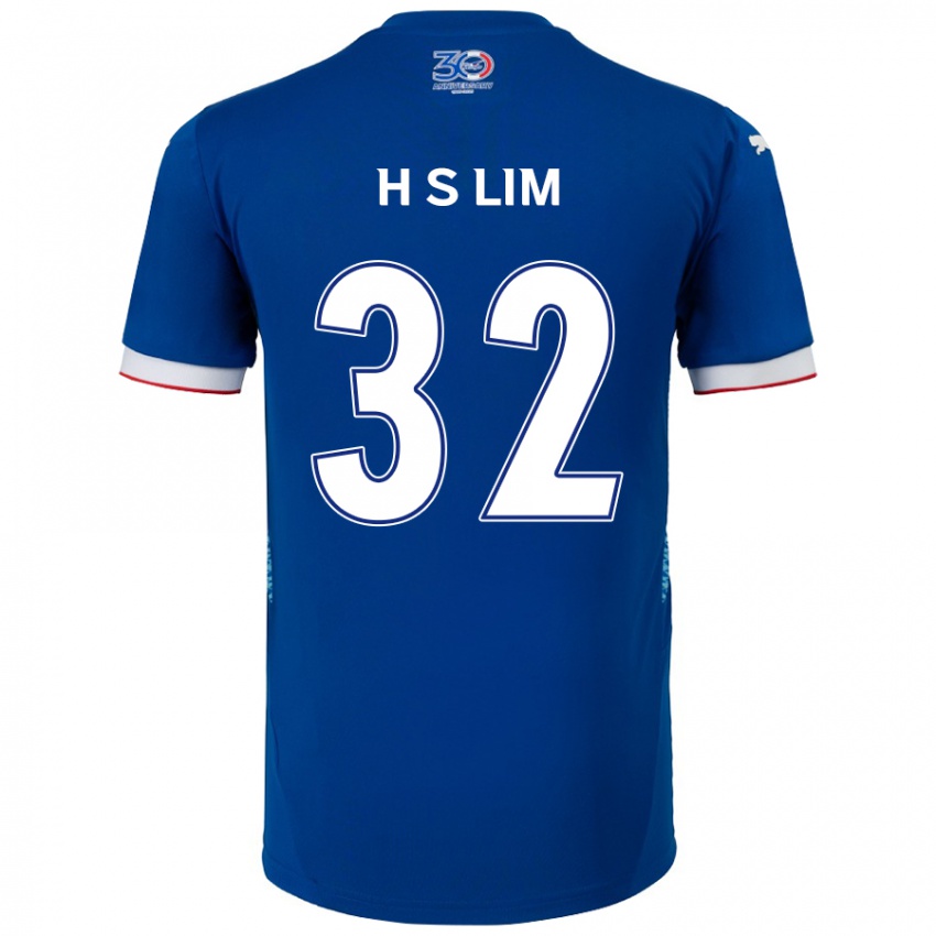 ילדים Seong-Hyeon Lim #32 לבן כחול מלכותי ג'רזי ביתית 2025/26 חולצה קצרה