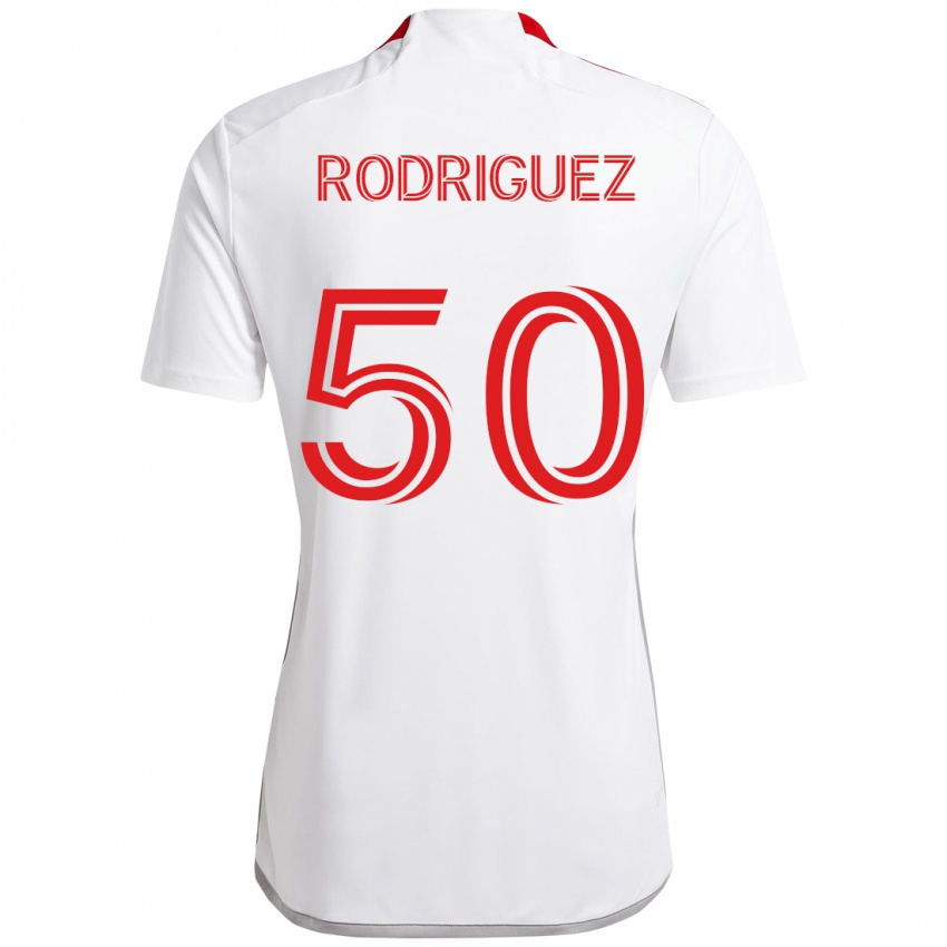 ילדים Abraham Rodriguez #50 אדום לבן הרחק ג'רזי 2025/26 חולצה קצרה