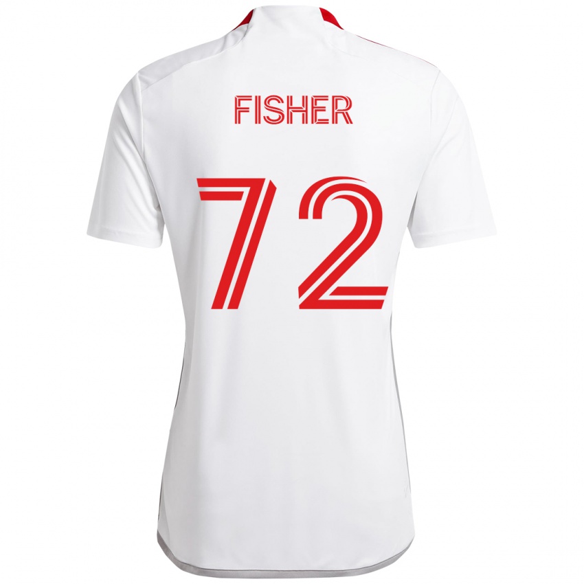 ילדים Mark Fisher #72 אדום לבן הרחק ג'רזי 2025/26 חולצה קצרה
