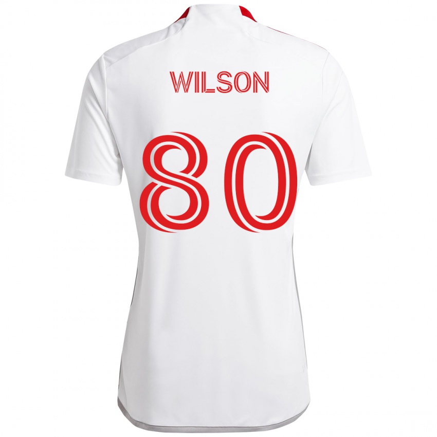 ילדים Shafique Wilson #80 אדום לבן הרחק ג'רזי 2025/26 חולצה קצרה