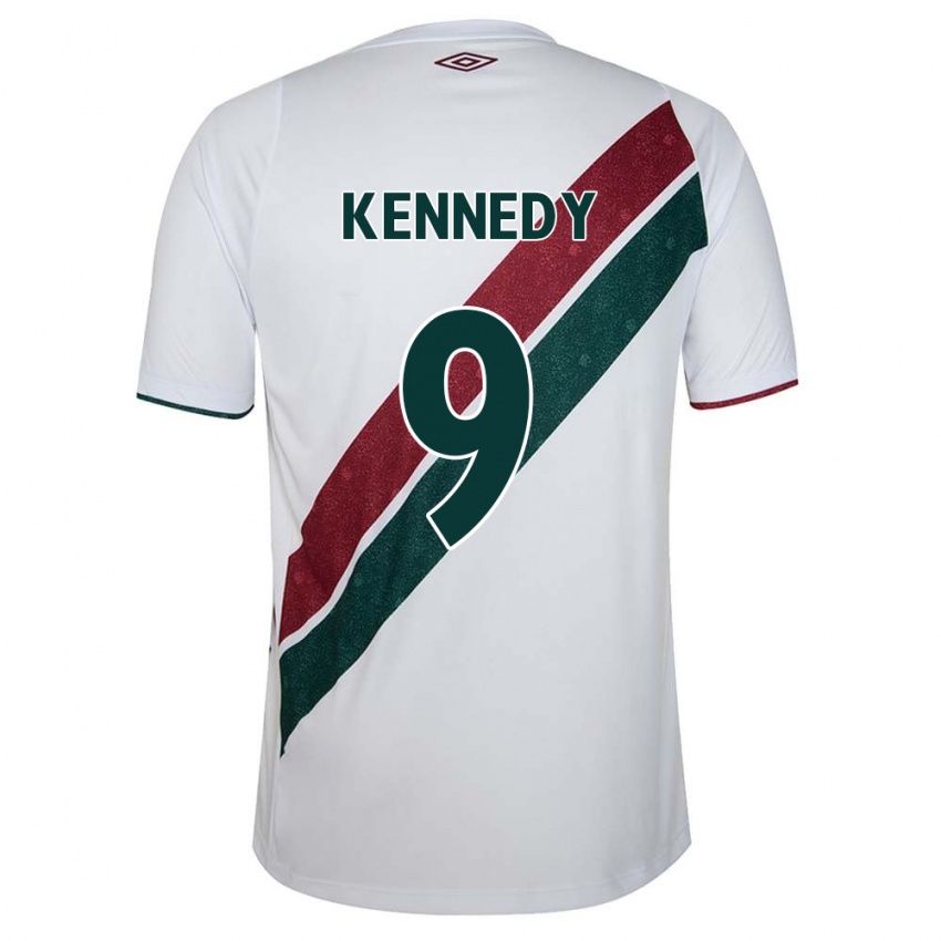 ילדים John Kennedy #9 ירוק חום-ערמוני לבן הרחק ג'רזי 2025/26 חולצה קצרה