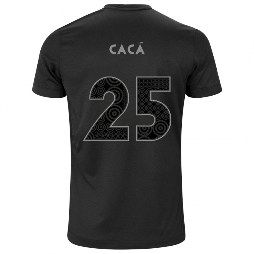 ילדים Cacá #25 לבן שחור הרחק ג'רזי 2025/26 חולצה קצרה