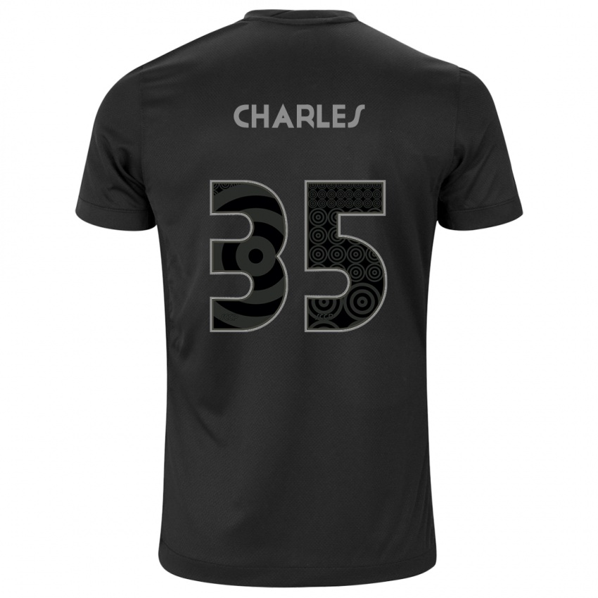 ילדים Charles #35 לבן שחור הרחק ג'רזי 2025/26 חולצה קצרה